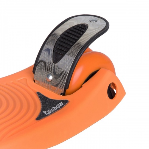 Самокат-кикборд Novatrack RainBow, подростковый, ручной тормоз, свет.колеса,max 60кг, оранжевый #126 фото 6