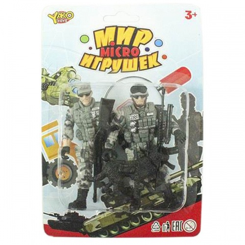 Набор игр.военный с 2 солдатиками и собакой ,серия Мир micro Игрушек, CRD 13,5x20x3,5см, арт.M7599-7 фото 2