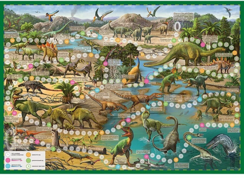 Подарок для любознательных Новогодний. Динозавры. Атлас с наклейками + Игра-ходилка. ГЕОДОМ фото 5
