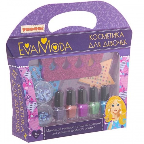 Набор детской декорат. косметики Bondibon Eva Moda, BOX 20,6х19 см, лаки для ногтей (5 цветов; 4,5г) фото 2