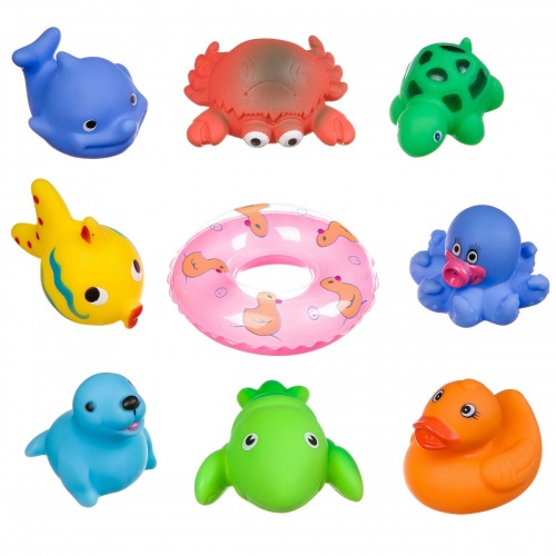 Набор игрушек для купания, BONDIBON,  Подводный мир с кругом, 9 шт. фото 3