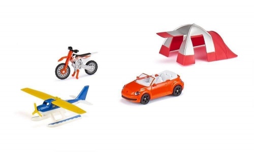 Набор: Машина, мотоцикл, водный самолет, палатка фото 2