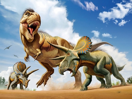 Стерео пазл PRIME 3D 10329 Тираннозавр против трицератопса фото 3