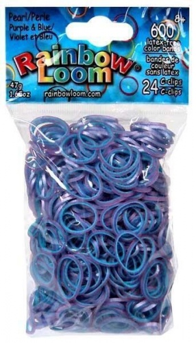 Резиночки для плетения браслетов RAINBOW LOOM, коллекция Перламутр фиолетово-синий фото 2