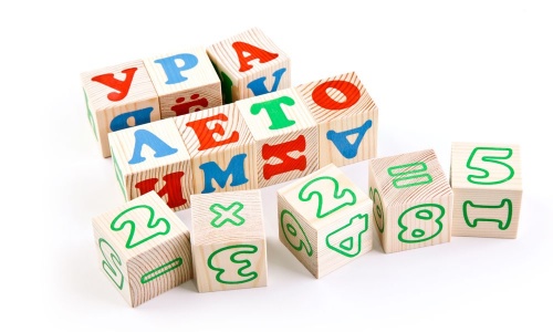 Кубики деревянные с буквами и цифрами Алфавит + цифры фото 3