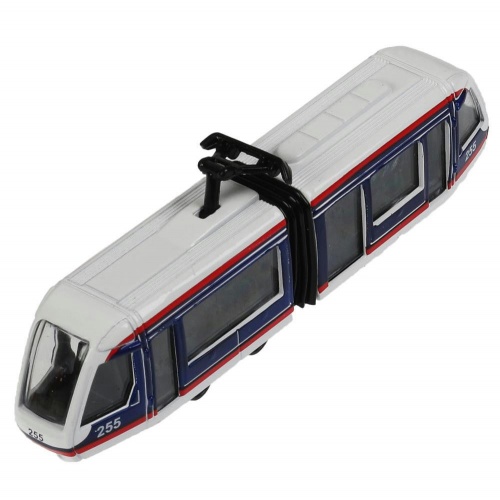 Технопарк. Трамвай с резинкой металл 12 см, в ассорт, дисплей, кор арт.TRAMNEWOLD-12DISP24-MIX фото 3