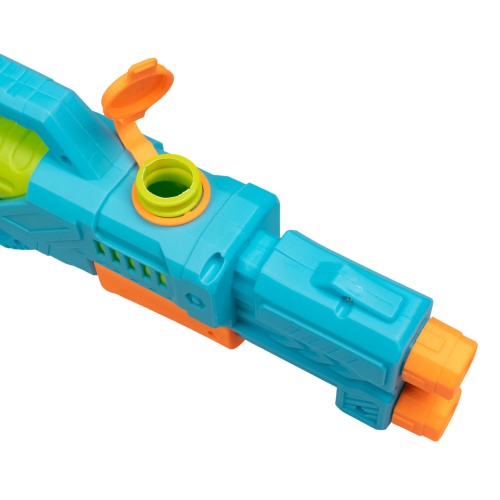 Водный пистолет с помпой Bondibon "Наше Лето", РАС, 37х15х4,5 см, 220 мл, голубой. фото 5