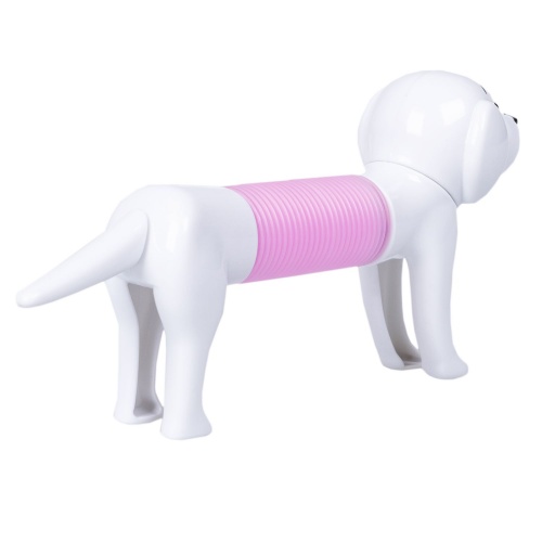 Игрушка-антистресс собачка трубочка Bondibon, Blister, подсветка, розовая фото 4
