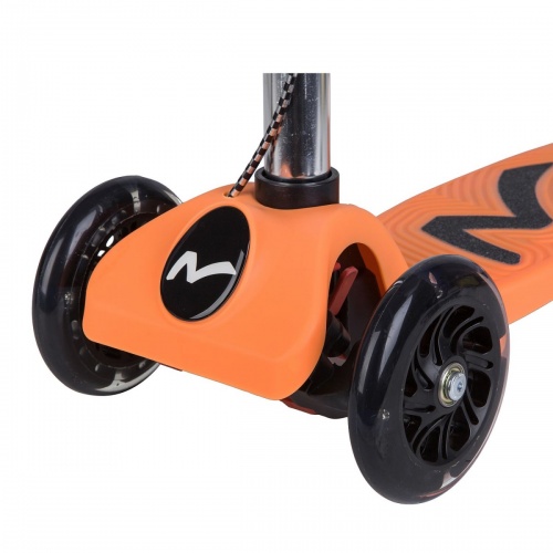 Самокат-кикборд Novatrack RainBow, подростковый, ручной тормоз, свет.колеса,max 60кг, оранжевый #126 фото 5