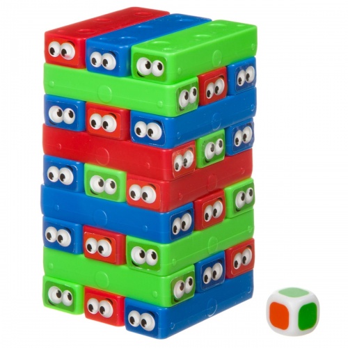 Развивающие игры Bondibon «ПОСТРОЙ ГЛАЗКИ», 30 блоков, кубик, BOX  22х5,6х21 фото 4