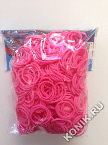 Резиночки для плетения браслетов RAINBOW LOOM, розовые фото 8