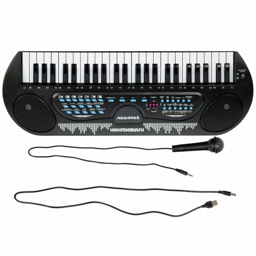 Инструм. муз. на батар., Синтезатор Клавишник Bondibon, 49 клавиш, с микрофоном и USB-шнуром, стерео фото 4