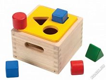 Деревянный куб-сортер Plan Toys, геометрические фигуры