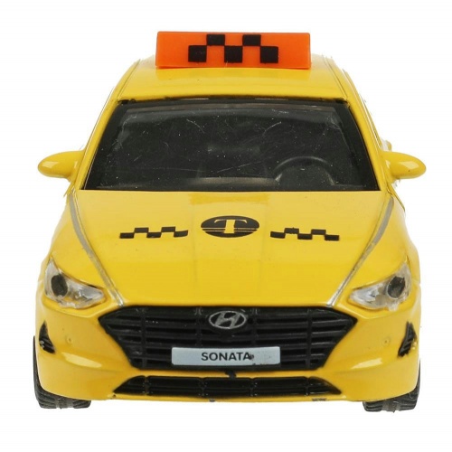 Технопарк. Модель "Hyundai Sonata. Такси" металл 12 см, багаж, инерц, желтый, арт.SONATA-12TAX-YE фото 6