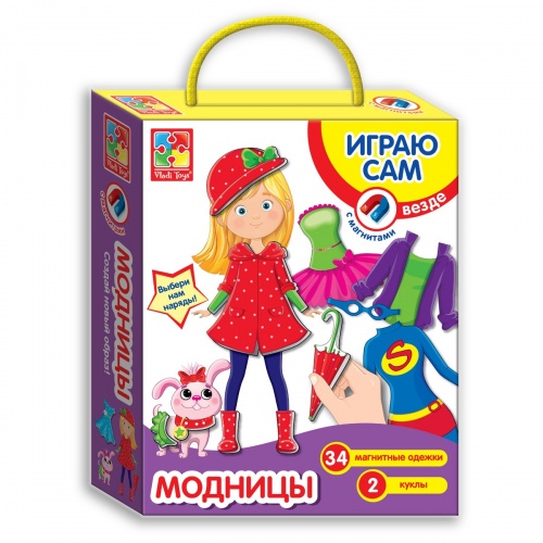Развивающая магнитная игра-одевашка Модницы (VT3702-01) фото 4