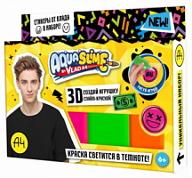 Набор "Aqua Slime" для изготовления фигурок из цветного геля "Влад" А4 светится в темноте арт.AQ009