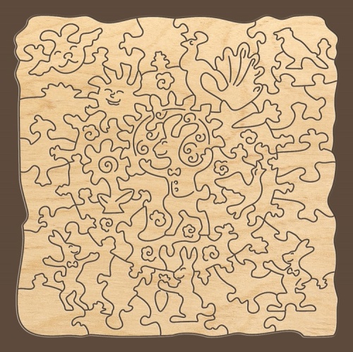 Фигурный деревянный пазл "Солнечный зайчик" арт.8538 (мрц 449 руб) /48 (Новый год) фото 4