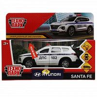 Технопарк. Модель "Hyundai Santafe. Полиция" 12см, метал свет-звук двер,баг,арт.SANTAFE2-12SLPOL-WH