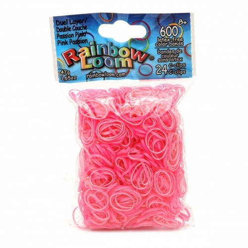 Резиночки для плетения браслетов RAINBOW LOOM Пылкий розовый Перламутр фото 2