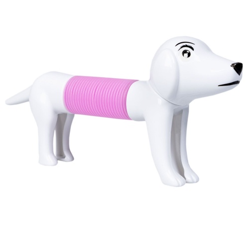 Игрушка-антистресс собачка трубочка Bondibon, Blister, подсветка, розовая фото 3