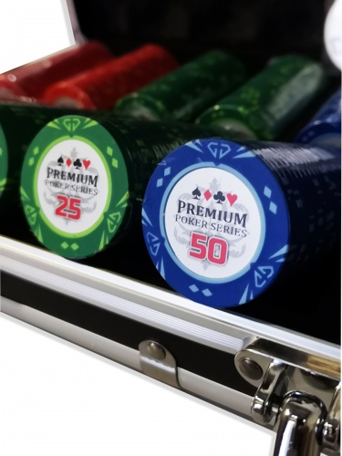 "Premium 500" Премиум набор для игры в покер. Карты 100% пластик. фото 4