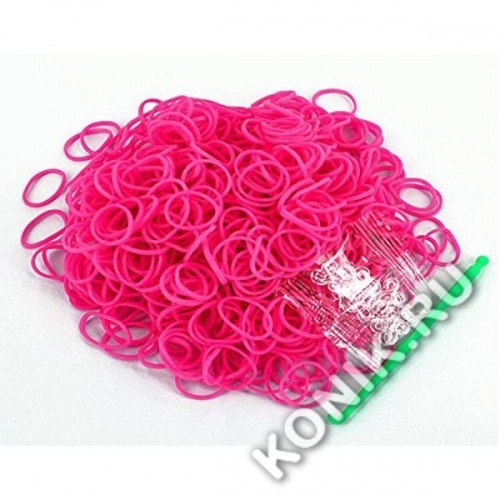Резиночки для плетения браслетов RAINBOW LOOM, розовые фото 3