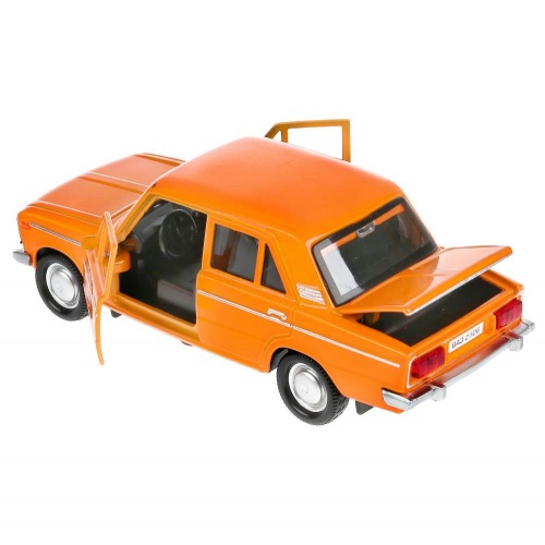 Технопарк. ВАЗ-2106 "Жигули" металл 12 см, двери, багаж, инерц, оранжевый, арт.2106-12-OG фото 4