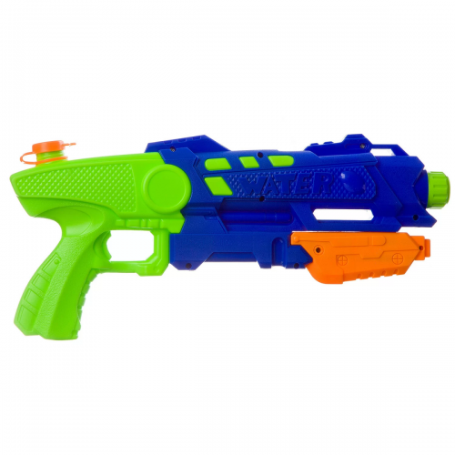 Водный пистолет с помпой Bondibon "Наше Лето", РАС 21,5х43,5х5,5 см, сине-зелёный, арт.1755А. фото 3