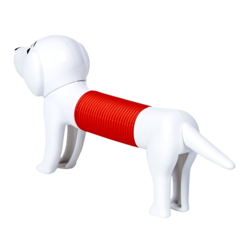 Игрушка-антистресс собачка трубочка Bondibon, Blister, бело-красная фото 4
