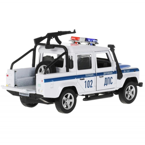 Технопарк. Модель "Land Rover Defender Pickup Полиция" металл. звук 12см арт.DEFPICKUP-12SLPOL-ARMWH фото 5