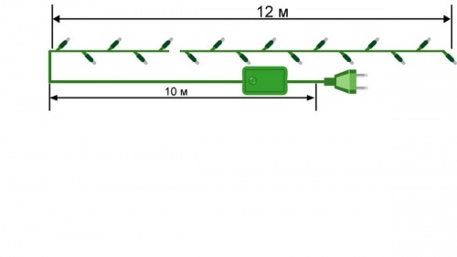 н.г.эл.гирл.наружн.31в.гидроизол.240л.LED (4/8ф)11.95м+5м бел.цв.в кор.(зелен.провод) фото 3