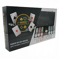 Фабрика Покера: Набор из 300 фишек для покера с номиналом в кейсе (цвет в ассорт.) арт.CPPS300