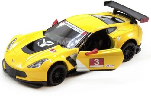 Kinsmart. Модель арт.КТ5397/1 "Corvette C7. R Race Car 2016" 1:36 (желтая) инерц. фото 3