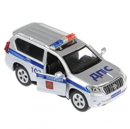 Технопарк. "Toyota Prado" Полиция арт.PRADO-P-SL 12см, откр. двери,инерц. фото 5