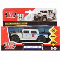 Технопарк. "Hummer H1 Полиция" арт.SB-18-09-H1-P-WB метал. 12см, открыв. двери, инерц. в кор.
