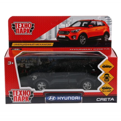 Технопарк. "Hyundai Creta" арт.CRETA-BK 12см, открыв. двери, багаж, инерц, фото 3