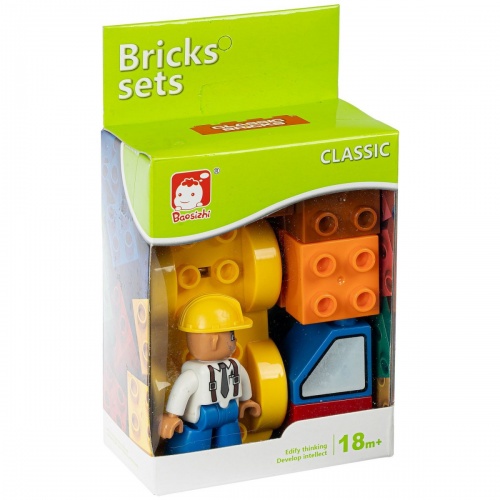 Констр. пласт. крупн. детали Bricks sets, стройка, BOX 10x13x5,5см, арт.C2312. фото 2