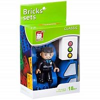 Констр. пласт. крупн. детали Bricks sets, дорож.полиция, BOX 10x13x5,5см, арт.C2312.