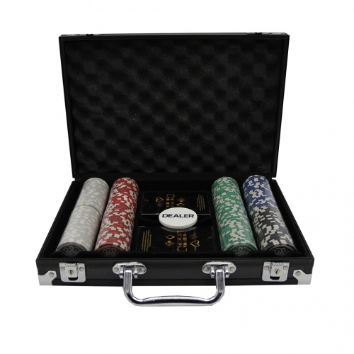Фабрика Покера: Набор из 200 фишек для покера с номиналом в кейсе (цвет в ассорт.) арт.CPPS200B фото 4