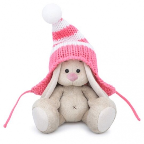 Мягкая игрушка BUDI BASA SidX-287 Зайка Ми в полосатой розовой шапке 15 см фото 2