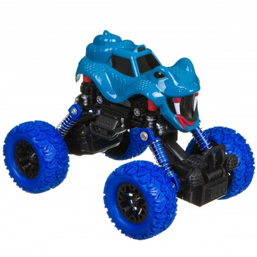 Инерц.(Pull back) пласт. джип 4WD на пружинной подвеске, Bondibon "Парк Техники", цвет синий, вид мо фото 3