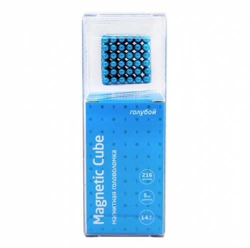 Magnetic Cube, голубой, 216 шариков, 5 мм фото 2