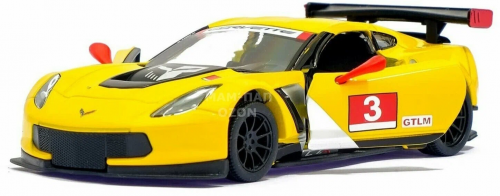 Kinsmart. Модель арт.КТ5397/1 "Corvette C7. R Race Car 2016" 1:36 (желтая) инерц. фото 2