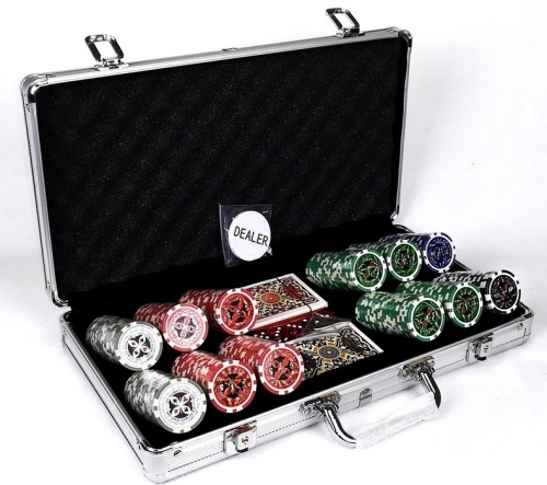 "Ultimate silver 300", Профессиональный набор для игры в покер.300 фишек по 11.5 грамм. 2 колоды карт. фото 2