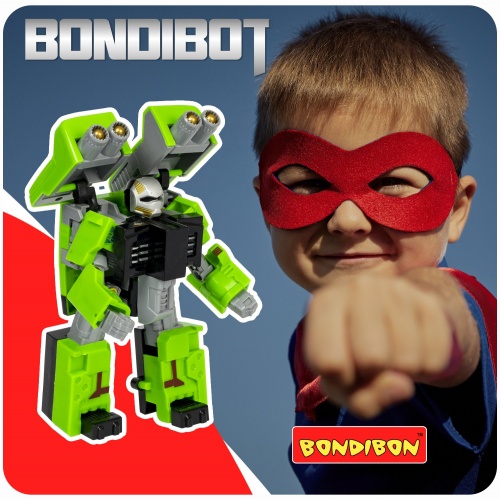 Трансформер 2в1 BONDIBOT Bondibon робот-стиральная машинка, цвет зелёный, BOX 20х18х7см фото 9
