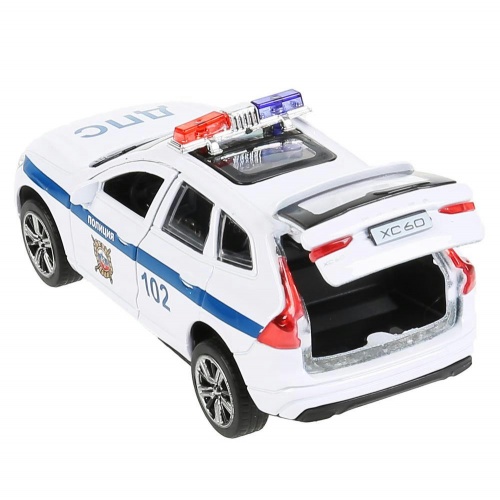 Технопарк. Модель "Volvo xc60 R-Design Полиция" металл 12 см, двер, баг, белый, арт.XC60-12POL-WH фото 4