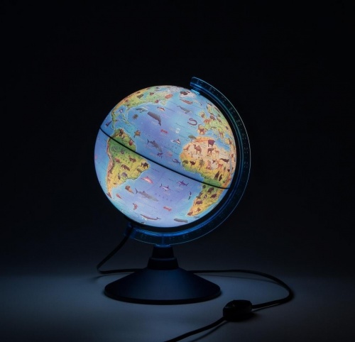 Глобус GLOBEN INT12100296 интерактивный зоогеографический детский с подсветкой 210мм с очками VR фото 3