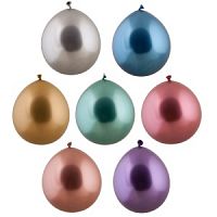 Набор шаров 7 шт., BONDIBON "Шар-АХ!", размер 12", цветные хром (красный, синий, серебристый, золото