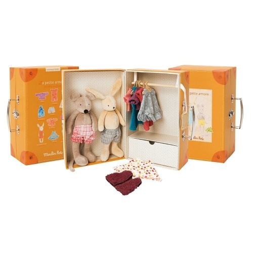 Чемоданчик - гардероб Moulin Roty с мягкими игрушками фото 3