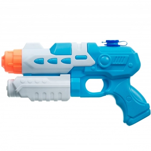 Водный пистолет с помпой Bondibon "Наше Лето",  РАС 25х15х5 см, бело-голубой, арт. 9855. фото 3